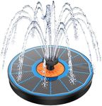 Yzert Solar Fountain Pump for Bird Bath Orange Flower Glass, 3.5W Solar Fountain No Battery with 4 Fixed Rods & 7 Nozzles, 2024 Solar Water Fountain for Bird Bath, Pool, Garden, Outdoor, Pond-Blue