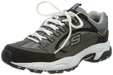 Skechers Men's Stamina Nuovo Lace-Up Sneaker, Charcoal/Black, 9 M US