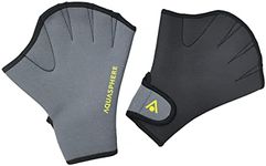 Aqua Sphere Neoprene Adult Unisex Swim Gloves - Adjustable Strap, Comfortable Construction, Webbed Fingers - Low Impact Resistance Water Exercise Equipment - Yellow, Large