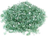 Green Fire Glass, 10 Pounds of ½ In. Premium Tempered Fire Pit Glass, Reflective Fireglass for Fire Pit, Fire Table, Fireplace, Natural Gas and Propane, Fire Glass Pellets Rocks, High Luster Glass