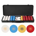 SLOWPLAY Godel Ceramic Poker Chips Set for Texas Hold'em, 500 PCS [Blank Chips], 39mm & 10g Each | Features a High-end Chip case with Extra Durable German Polycarbonate Shell