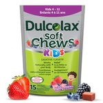 Dulcolax Soft Chews Kids, Laxative for Gentle Occasional Constipation Relief for Kids Ages 4 and Over, Vegan, Stimulant-Free, Gluten-Free Laxatives, Wild Berry, 15 Count