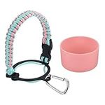 PATIKIL Water Bottle Holder, Paracord Handle Carrying Lanyard Strap Carrier with Ring for 12oz to 24oz Wide Mouth Bottles, Pink, Light Blue