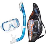 TUSA Sport Youth Mini-Kleio Mask and Dry Snorkel Combo, Clear Blue