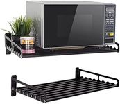 Goyappin Wall-Mounted Electric Oven Holder Shelf, 23.58"x15.52" Microwave Wall Shelf Microwave Oven Rack Kitchen Wall Pot Pan Rack Weight Bearing 80 lbs for Electric Oven Microwave