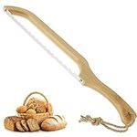 Bread Knife, Serrated Bread Knife 15.7 inch, Wooden Handle Bread Cutter Sourdough Cutter, Fiddle Bow Design Easy to Cutting, for Homemade Bagels, Bread, Baguettes, Baguettes and More