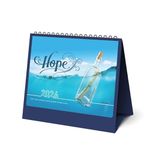 TOUCH OF MODERN® 2024 Desk Calendar | 12 Month Table Calendar & Planner | Size 9 x 9 inch | Wiro Binding | Monthly Grid View | Perfect for gifting, Office Desk (Hope)(Blue)