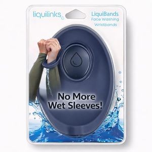 LiquiBands Face-Wash Wristbands - Catch Water Drips (Midnight Blue, L/XL)