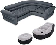 Intex Inflatable Corner Sectional Sofa & Ultra Lounge Chair and Ottoman Set