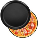 P&P CHEF 12 Inch Pizza Pan Set of 2, Non-Stick Round Pizza Pans Bakeware for Oven, Sturdy Stainless Steel Core for Even Baking, Healthy & Easy Clean, Black