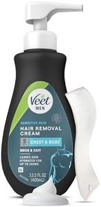 VEET 5 Min Sensitive Skin Hair Removal Cream For Men, Forget Shaving Cream & Effortlessly Manscape, Body Cream & Hair Removal Gel For Chest & Back, Dermatologically Tested, 13.5 FL OZ w/ Spatula