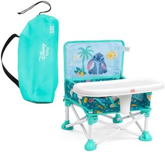 Bright Starts Disney Stitch Pop 'N Sit Portable Booster, Indoor/Outdoor Use, Floor Seat with Feeding Tray, Blue, 6 Mos - 3 Yrs
