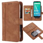 Ranyi for NUU Mobile A25 Case, NUU A25 Phone Case, Universal Leather Wallet Case with Credit Card Holder Slots Movable Clip Magnetic Flip Wallet Protective Case for NUU Mobile A25 6.7" 2023 -Brown