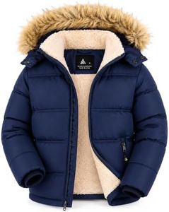 GEEK LIGHTING Winter Parka for Boys Zip up Long Puffer Jacket with Hood