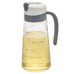 MUAC® Glass Oil Bottle with Handle, |Free Spot Measuring Oil Dispenser Bottle for Pouring Olive Oil, Vinegar, Soya Sauce, etc. (600ml Capacity, Multicolor) Transparent