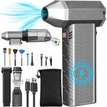 MAEZOE 2 in 1 Electric Compressed Air Duster for PC, Handheld Car Vacuum Cleaner & Air Blower, 8000mAh Rechargeable Battery, 130000RPM Stepless Speed Jet Dry Mini Blower for Keyboard, Camera