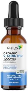 Renew Actives Premium B12 Liquid Extract Supplement - Vegan Drops with Potent Complex for Healthy Skin, Nails, Hair, & Immune Functions - 30ml