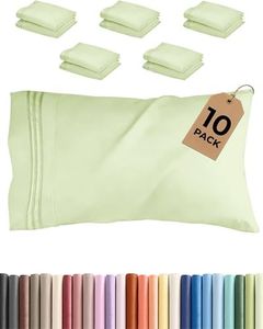 King Pillow Cases Set of 10 - Ultra Soft Hotel Quality Pillowcase Covers - Comfy & Wrinkle Free - Wrinkle & Fade Resistant - Soft, Machine Washable Pillow Protectors - 10 Piece Set - Light Sage Green