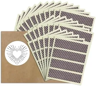 2” x .5” Rectangle Unique Stripe Pattern Match Striker Stickers – 100 pieces | Brown Striped Match Strike Paper with Adhesive Pre-Cut in Rectangles for Easy Match Lighting | Also Available in Hearts,