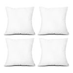 EDOW Throw Pillow Inserts, Set of 4 Lightweight Down Alternative Polyester Pillow, Couch Cushion, Sham Stuffer, Machine Washable. (White, 26x26)