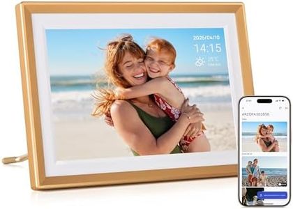 ARZOPA WiFi Digital Picture Frame 10.1" HD IPS Touch Screen Smart Photo Frame Electronic Free Arzopa App Custom Picture Frame for Gifting Easy Share Unlimited Photos Videos from Anywhere - D10 Gold