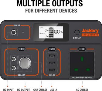 Jackery Explorer 500 Portable Power Station – 518Wh Lithium Battery