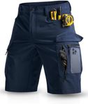 Moosehill Men's Hiking Cargo Shorts with 7 Pockets Quick Dry for Casual Work Tactical Fishing Camping Summer Stretch Waterproof（Dark Blue Shorts,40）