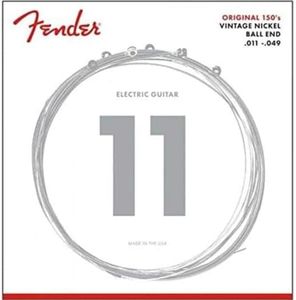 Fender Original 150 Electric Guitar Strings, Pure Nickel Wound, Ball End, 150M .011-.049