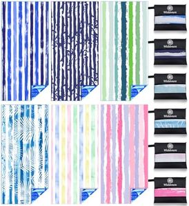 Widdonen Microfiber Beach Towel,Extra Large 6 Pack-71x32 with Bag Travel | Lightweight,Thin,Sand Free,Absorbent,Quick Dry.Compact for Camping,Swim,Pool,Bath,Picnic,Gym,Cruise Essentials Adult Gifts