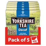 Yorkshire Tea Decaffeinated Tea Bags 80 (Pack of 5, total of 400 bags)