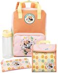 Disney Minnie Mouse Backpack Set | Girls' 4-Piece School Bag Set | Including Pink School Bag, Lunch Bag, Pencil Case, Water Bottle | Magical Merchandise | Coordinated Accessories for School Days