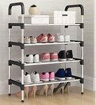 NBEST 5-Tier Shoe Rack, Portable Shoe Cabinet, Shoe Storage Organizer for Entryway, Cloakroom and Living Room, Black