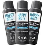 HAPPY NUTS Sea Man Body and Nut Wash - Moisturizing Men's Shower Gel, Natural Bodywash with Deep Cleanse for Sensitive Skin - Men's Body Soap