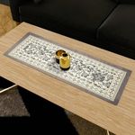 Kuber Industries Table Runner | 13x36 Inch | Dining Table Runner | Wedding Table Runner | Table Runner for Family Dinners & Hotels | Coffee Table Runner | Embroidery Flower Print | Grey