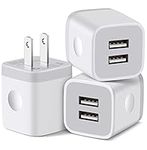 USB Wall Charger, USINFLY 3-Pack 2.1A Dual Port USB Rapid Charger Block Cube Power Adapter Charging Plug Box Brick for iPhone 14 13 12 11 Pro Max 10 SE X XS XR 8 7 6 Plus, Samsung Galaxy S23 S22 S21