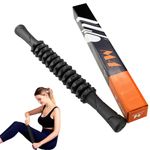 Muscle Roller Stick, Muscle Yoga Massage Roller Bar Fitness Beauty Tool for Athletes Relief Pain for Leg Back (Black)