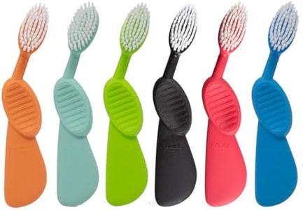 RADIUS Flex Brush with Soft Bristles Toothbrush BPA Free & ADA Accepted Designed to Improve Gum Health & Reduce Issues - Right Hand - Assorted - Pack of 6