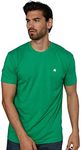 INTO THE AM Men's Fitted Crew Neck Logo Basic Tees - Modern Fit Fresh Classic Short Sleeve T-Shirts for Men (Green, X-Large)