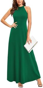 STYLEWORD Women's Summer Halter Neck Long Formal Dress Sexy Sleeveless Cocktail Evening Party Wedding Guest Maxi Dresses(Green,XXL)