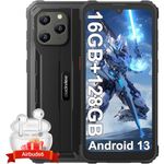 Blackview Rugged Phone, BV5300 Plus 16GB RAM+128GB ROM/2TB, Android 13 Phone, 6580mAh Rugged Mobile Phones, Octa-core 2.0GHz, 6,1" HD+Display, 13MP Triple Camera Waterproof Phone,Face Unlocked -Black