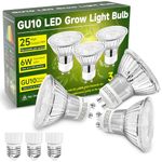 UNILAMPRO GU10 Grow Light Bulbs, Full Spectrum Plant Light Bulb, Natural White 4000K Plant Light for Indoor Plants, 6W LED Plant Grow Light Bulb, 3 Pack