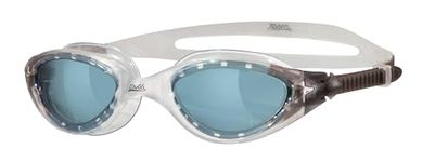 Zoggs Panorama Swim Goggles with Tinted Lenses (Clear/Tint Smoke) Anti-Fog, UV Protection, Quick Adjust Strap, Wide Vision Adult Swimming Goggles