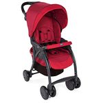 Chicco Simplicity Plus Stroller with Bumper Bar, Pram for 0-3 years New Born / Baby / Toddler / Kid (Boy,Girl), 4-Position Reclining Backrest, Easy to Fold and Carry, Linked Brakes and Shock-proof Wheels, 3-Position Adjustable Parent Handle, Large Extendable Canopy (Upto 15 Kgs, Scarlet Red)