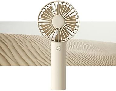 JISULIFE Handheld Fan, Portable Small Fan with 3 Speeds, USB Rechargeable Hand Fan, Personal Fan Battery Operate for Outdoor, Indoor, Commute, Office, Travel -Beige