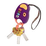 B. toys – FunKeys Toy – Funky Toy Keys for Toddlers and Babies – Toy Car Keys and Purple Remote with Light and Sounds – Non-Toxic