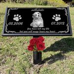 Generic Pet Memorial Stones Black Granite Memorial Garden Stone 12x6 Inches Engraved with Photo Name Date Memorial Stones for Loved Ones Personalized or Dog Cat Pet Memorial Stones, reffes85