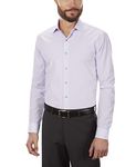 Kenneth Cole Men's Big & Tall Dress Shirt Big and Tall Solid, Lilac, 18" Neck 32"-33" Sleeve