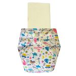 Dumbledo Unisex One Size Cloth Diaper With Hemp & Cotton Insert/Pad-Stylish, Leak-Proof, Superior Absorbency-Adjustable For 3 Months To 3 Years, Multicolor, Pack Of 1 Cloth Diaper