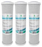 3X AquaHouse 10" Carbon Block CTO Water Filter Cartridges for Drinking Water, Reverse Osmosis Systems, fits All 10" Filter Housings