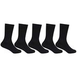 Bonjour Kids Cotton Full Length Plain Black Color School Socks For Boys & Girls - Pack Of 5